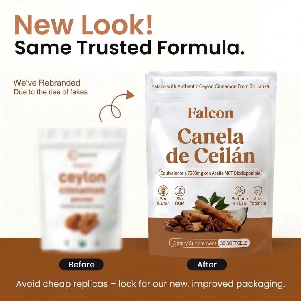 Canela de Ceylán 7200 mg (Equivalente) con Aceite MCT | Ideal para mayores de 18 a 65+ años