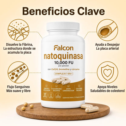 Natoquinasa de Máxima Potencia 10,000 FU — Apoyo a la Circulación para Hombres y Mujeres (25 a 65+ Años)