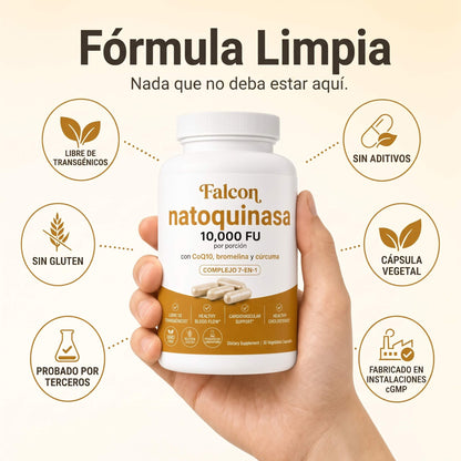 Natoquinasa de Máxima Potencia 10,000 FU — Apoyo a la Circulación para Hombres y Mujeres (25 a 65+ Años)